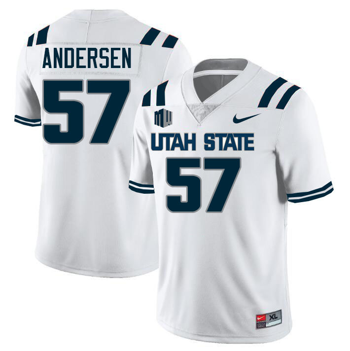 Utah State Aggies #57 Trey Andersen College Football Jerseys Stitched-White